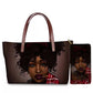 Black Art Women Print Handbag & Wallet set