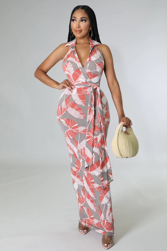 Snatched Figure Backless Maxi Dress