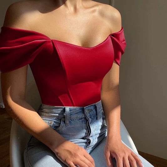My Heart My Business Off The Shoulder Corset (Wine Red)